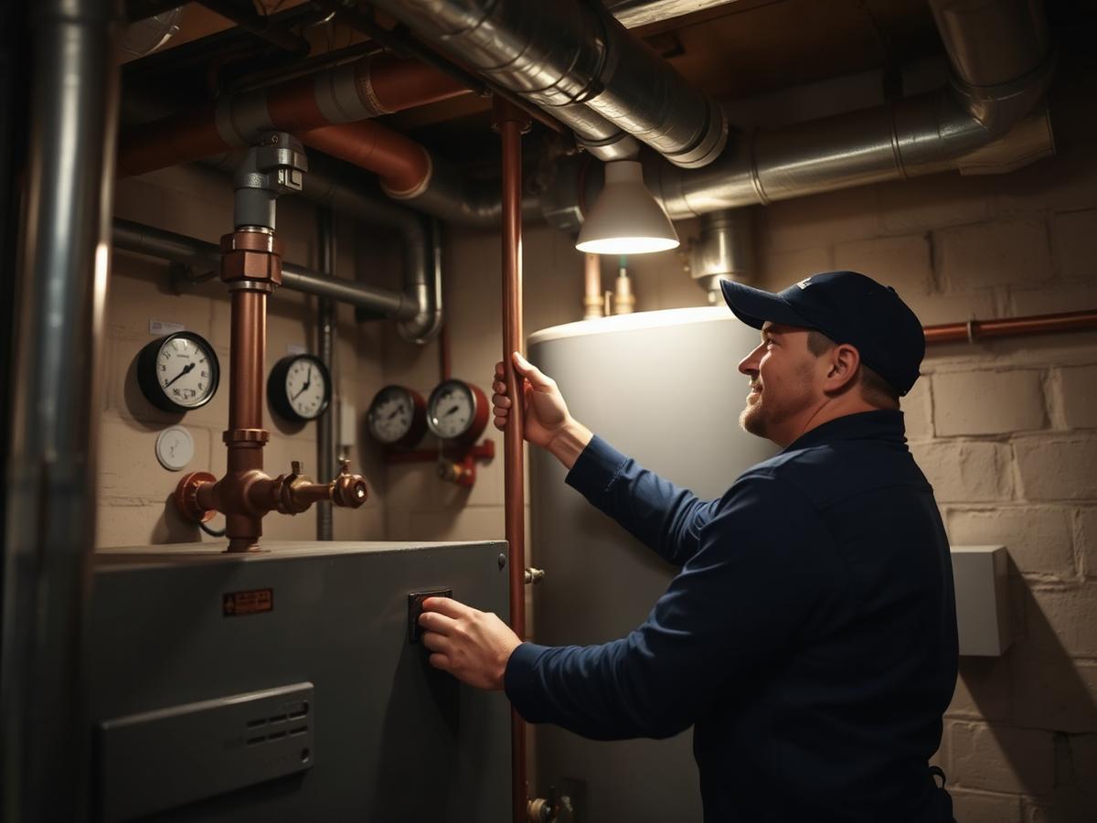 Discharge line routed out of a basement