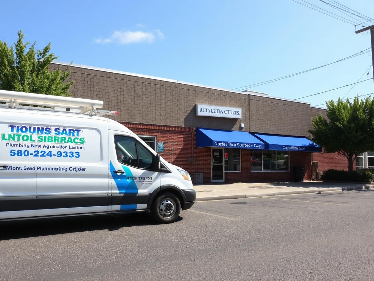 Service van parked outside a commercial property